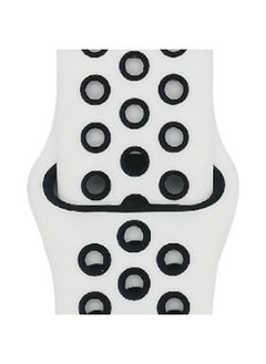 Generic Suitable For Apple Two-color Silicone Nike Strap Nike Hole Apple Iwatch Breathable Sports Watch Strap-Color:16 White + Black-Specifications:42/44/45/49mm-L  - Image 1