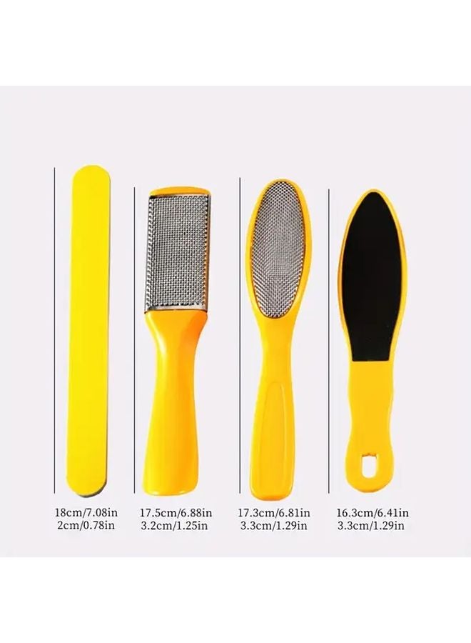 Complete Foot Care Set Ten Piece Yellow Pedicure Kit Remover File Scraper - Image 5