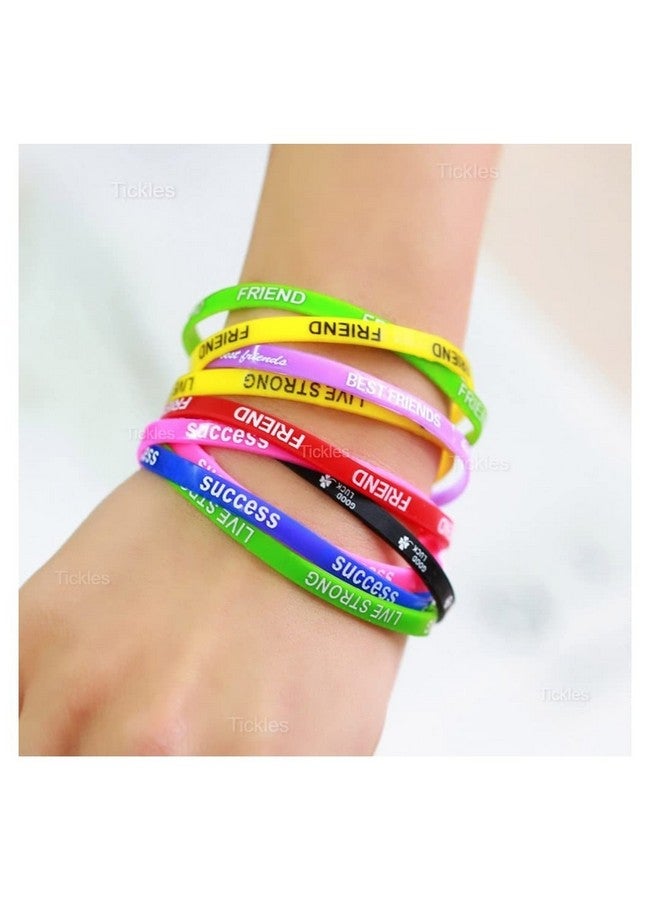 Tickles Silicone Friendship Band for Friendship Day Best Friends for Girls & Boys, Set of 100 (Color: Multicolor, Free Size) - Image 4