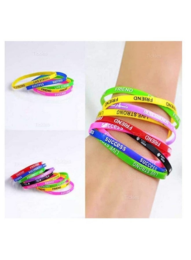 Tickles Silicone Friendship Band for Friendship Day Best Friends for Girls & Boys, Set of 100 (Color: Multicolor, Free Size) - Image 3
