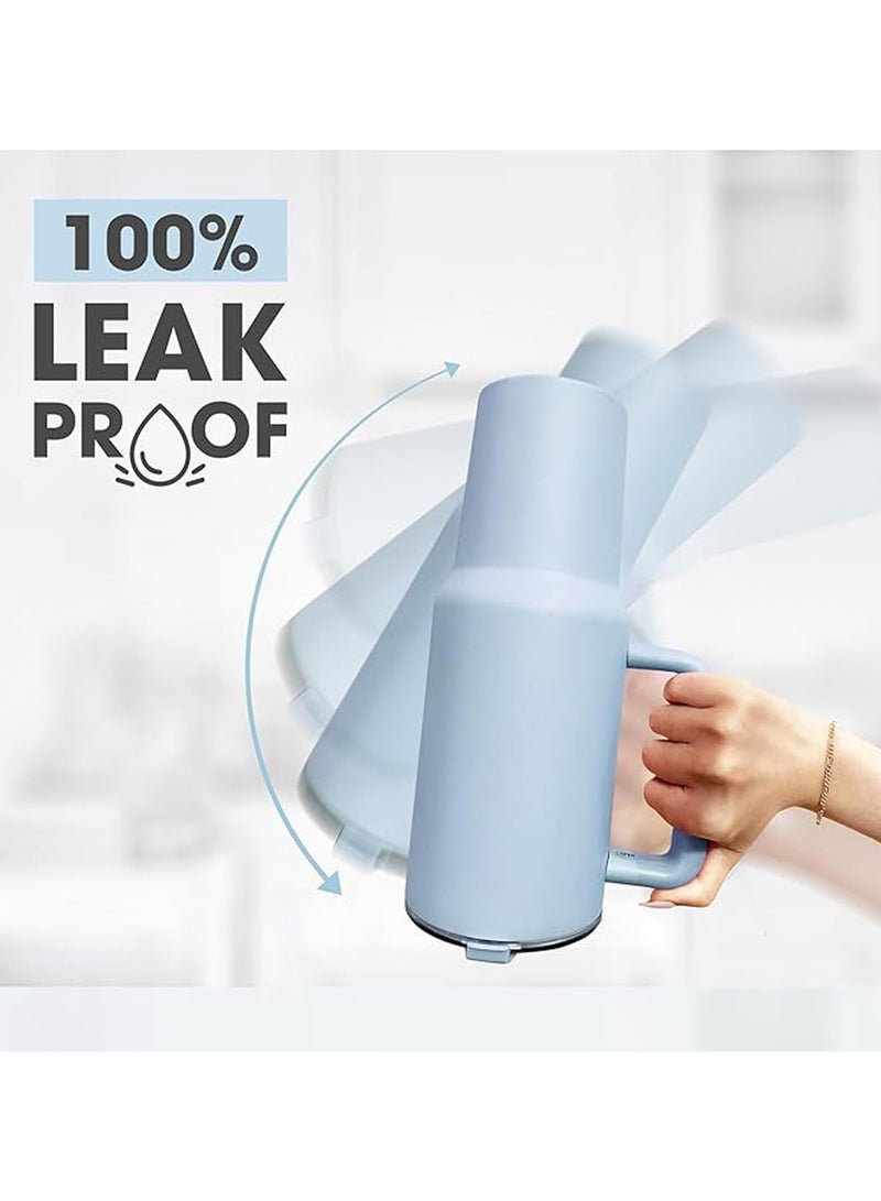 VUCATIN كوب معزول بسعة 40 أونصة بمقبض وغطاء وقش، كوب سفر معزول من الفولاذ المقاوم للصدأ، كوب قهوة للسفر، مقاوم للتسرب، خالٍ من مادة BPA، يعزل الحرارة أو البرودة، آمن للاستخدام في غسالة الأطباق - Image 4