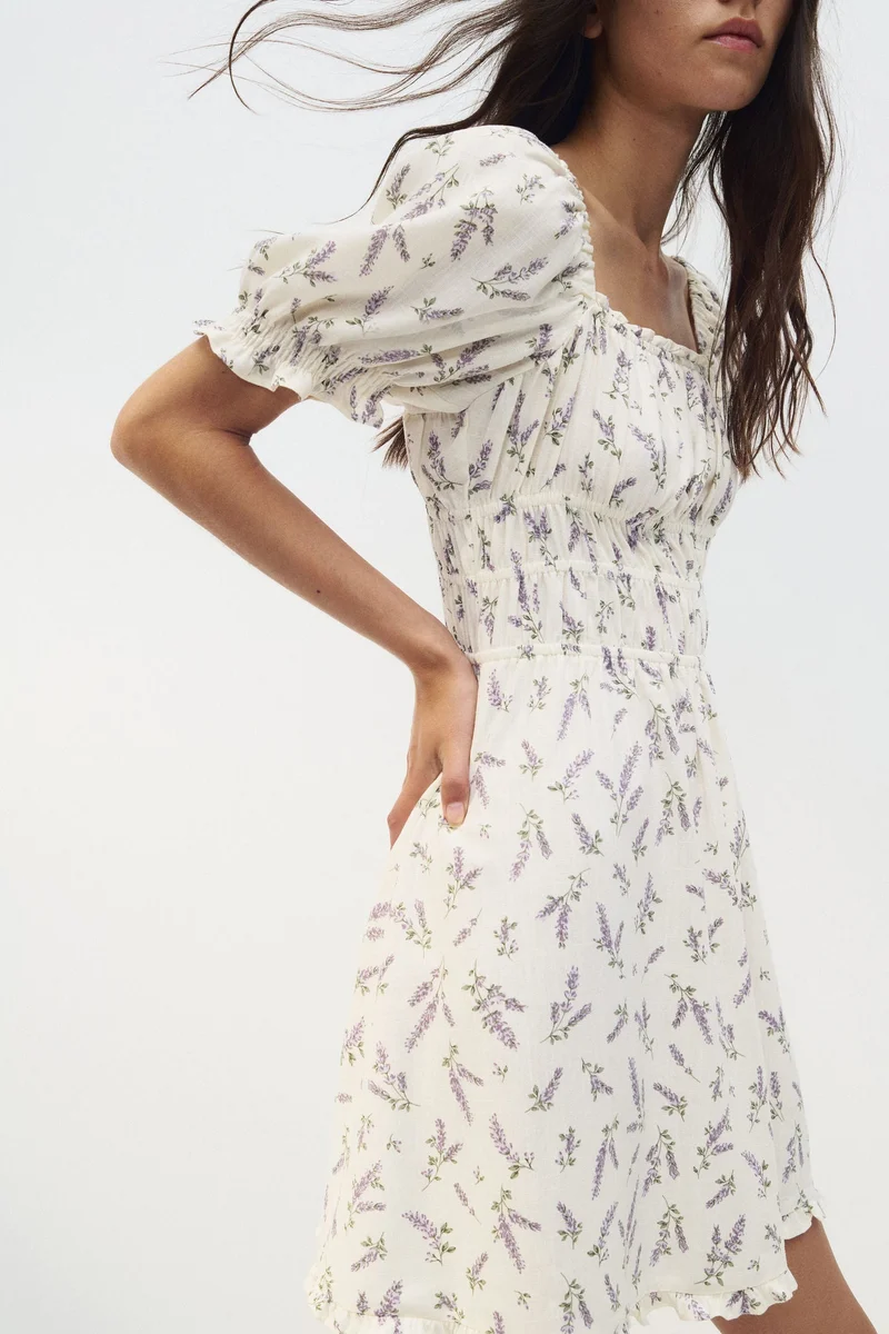 اتش اند ام فستان بتفاصيل سموك