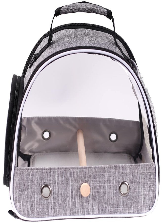 hereex Small Bird Travel Carrier, Portable Bird Travel Cage for Parakeet, Parrot, Budgie, Guinea Pig, Bearded Dragon Reptile Carrier for Hiking Vet Visit Bicycle Ride (Grey) - Image 5