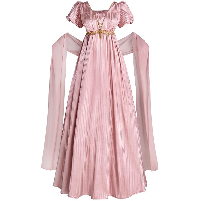 FCCAM FCCAM FCCAM Regency Dresses for Women Empire Waist 1800s Victorian Dress Ball Gown with Shawl L - Image 1