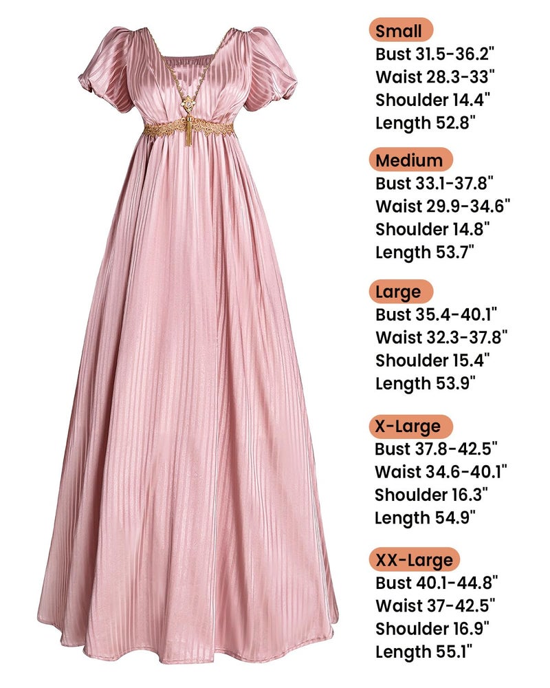 FCCAM FCCAM FCCAM Regency Dresses for Women Empire Waist 1800s Victorian Dress Ball Gown with Shawl L - Image 4