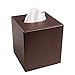 Dacasso Chocolate Brown Leather Tissue Box Cover (A3437) - Image 2