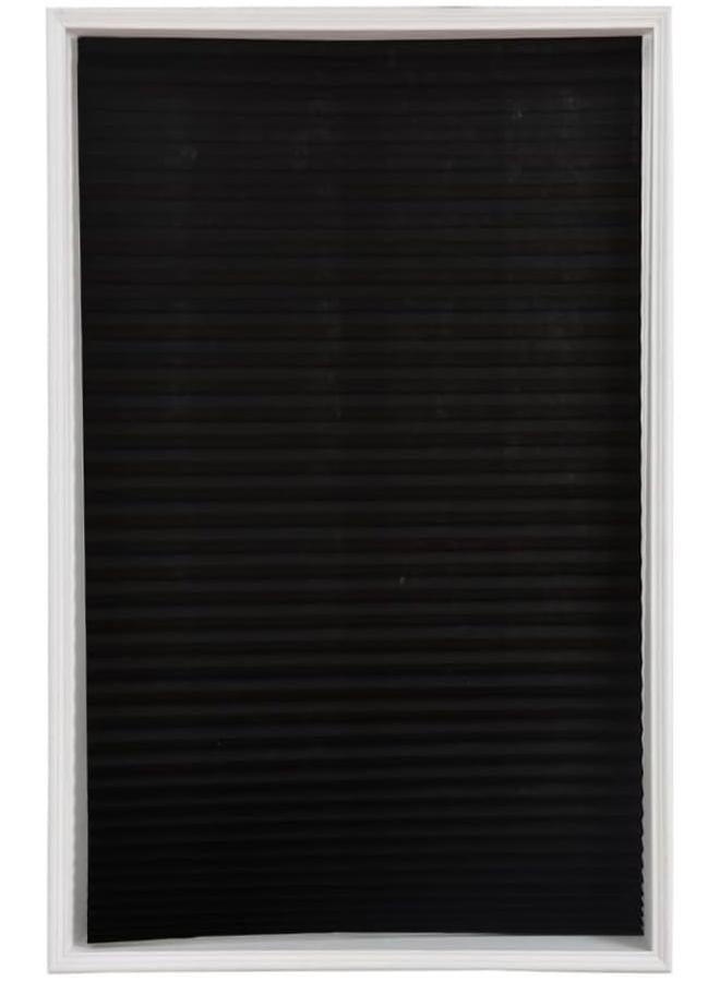 No Tools Original Blackout Pleated Paper Shade Black, 60*180cm, 1 Pack-Temporary Blinds, Vertical Pleated Blinds No Drilling Self Adhesive Blinds Easy to Install Fits Blinds Window Roller