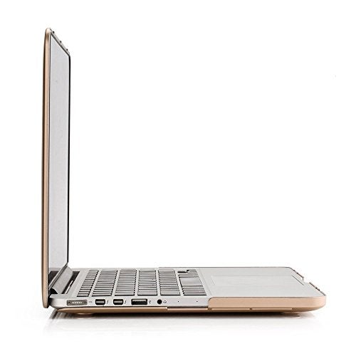RUBAN Case For MacBook Retina Pro 15 inch A1398 (2015-2012) , Plastic Smooth Matte Hard Case Shell with TPU Keyboard Cover, Gold - Image 5