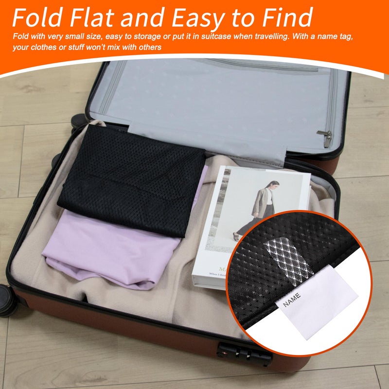 Polecasa Extra Heavy Duty Large Diamond Mesh Laundry Bags with Drawstring Closure & ID Tag, 2 Pack 24 x 36 inches Washable Storage Bag for College, Travel, Sports, Dorms, Black - Image 5