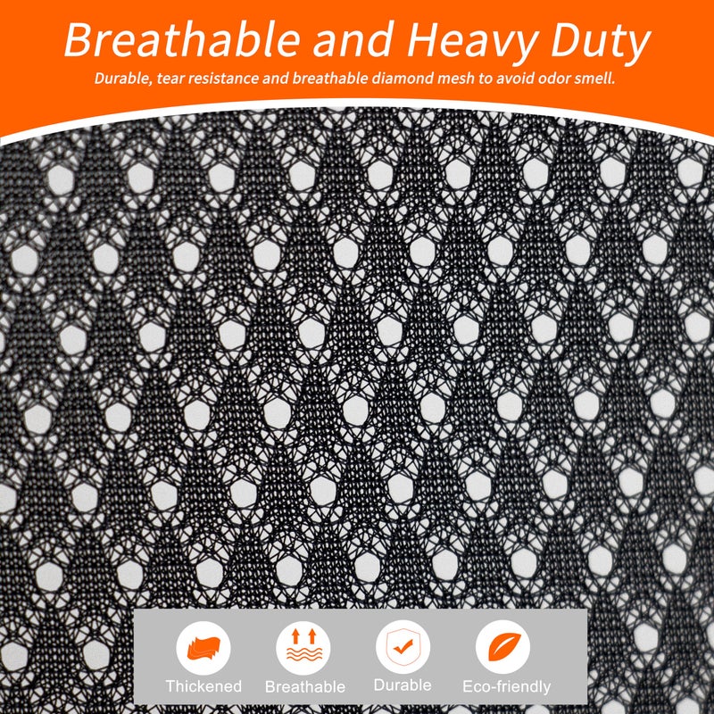 Polecasa Extra Heavy Duty Large Diamond Mesh Laundry Bags with Drawstring Closure & ID Tag, 2 Pack 24 x 36 inches Washable Storage Bag for College, Travel, Sports, Dorms, Black - Image 2