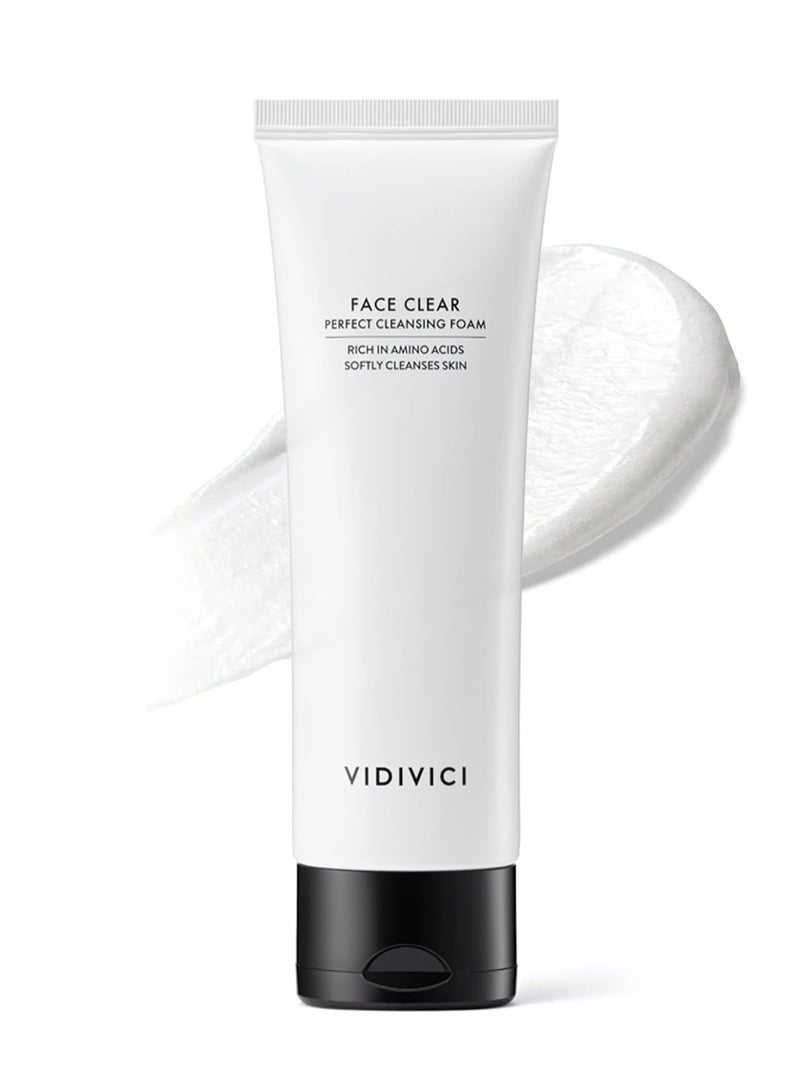 Vidivici Face Clear Perfect Cleansing Foam – Gentle Face Wash with Hyaluronic Acid and Moringa Seed Oil – Hydrating Foaming Cleanser – Soft, Fluffy Foam 4.06oz.  - Image 1