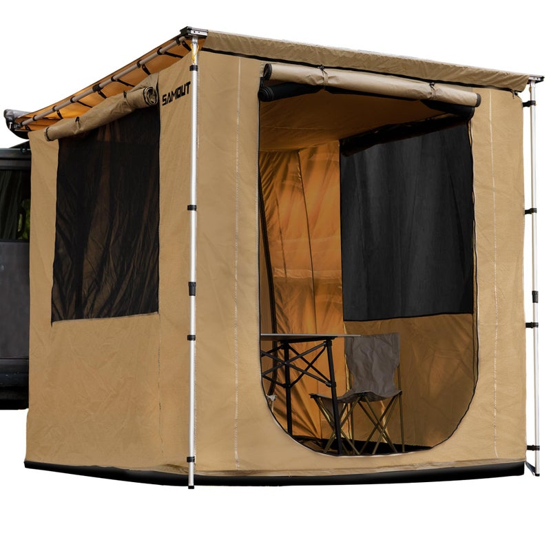 SAMOUT Vehicle Awning Room 66 x 82 RipStop 420D Oxford Side Awning With PVC Floor Waterproof Wind Resistance Easy Setup Design Room Only - Image 3