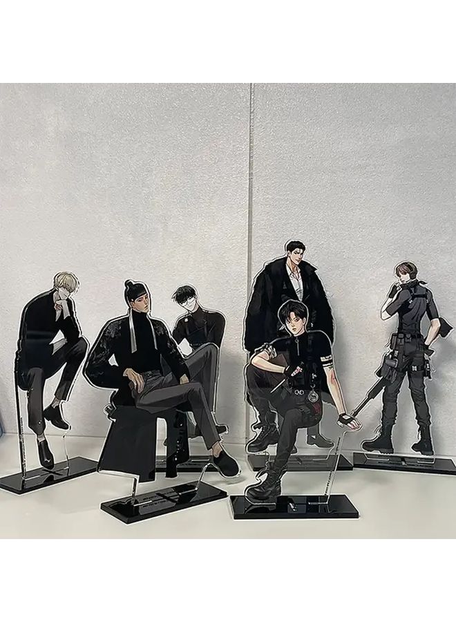 Two Piece 2D Anime Figurine Set With Display Stands Black Birthday Holiday Gift - Image 2