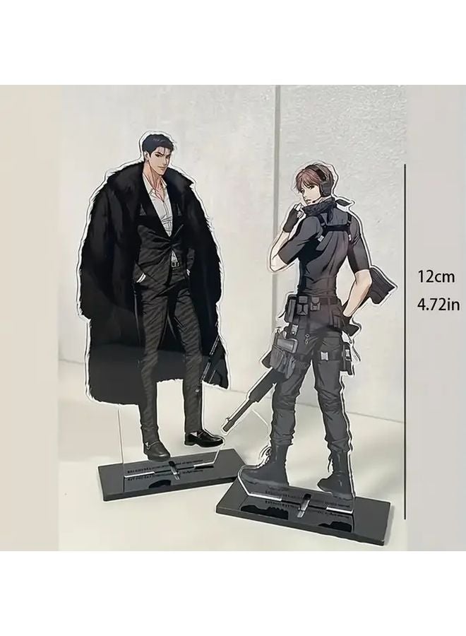 Two Piece 2D Anime Figurine Set With Display Stands Black Birthday Holiday Gift - Image 5
