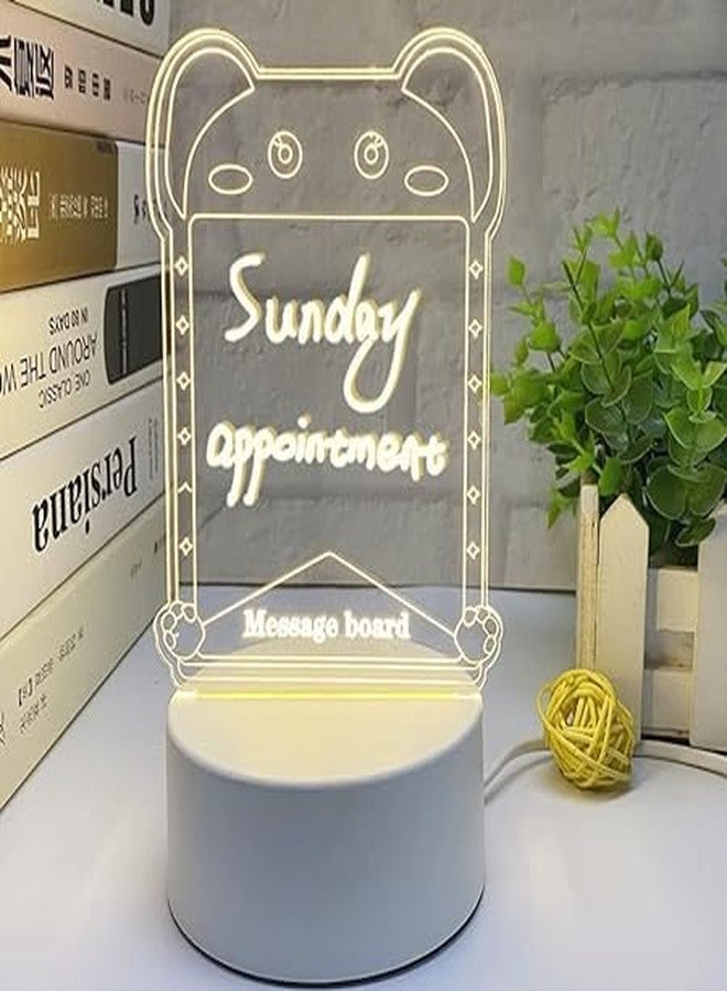 CROWNNIMREET Acrylic Decorative Lamp for Creative Keeps Notes Drawing Table Lamp for Home Décor/Bedroom/Gift/Office Decoration/Erasable Board (Rectangular-Shape) - Image 4