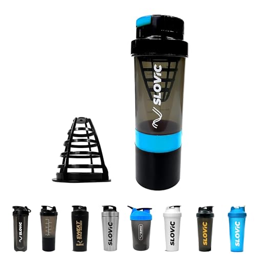 SLOVIC Leak-Proof Gym Shaker | Protein Shaker with Tornado Blender | BPA-Free | 500 ml with Extra Compartment | Pro-Shaker for Smoothly Mixing Any Supplement - Image 1