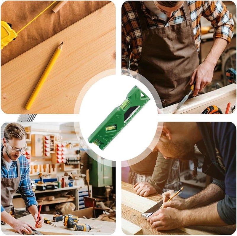 أداة مستوى الفقاعة المغناطيسية الخضراء 200 مم متعددة الوظائف دقيقة ومضغوطة للاستخدام المنزلي والتجاري - Image 5