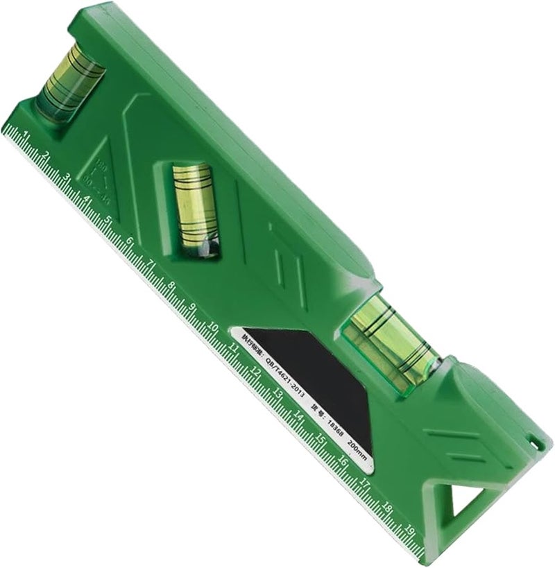 أداة مستوى الفقاعة المغناطيسية الخضراء 200 مم متعددة الوظائف دقيقة ومضغوطة للاستخدام المنزلي والتجاري - Image 1