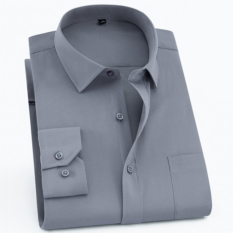 Grey long sleeve mens professional shirt tooling 2021 new spring and autumn middle-aged business cotton shirt mens work clothes wholesale 1-146  - Image 2