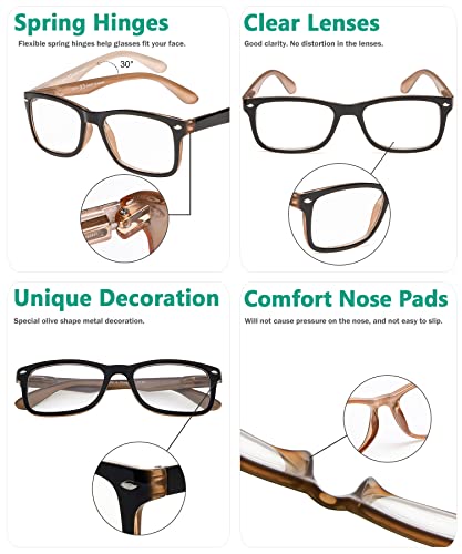 Eyekepper Classic Vintage Style Reading Glasses, Black-Brown - Image 5