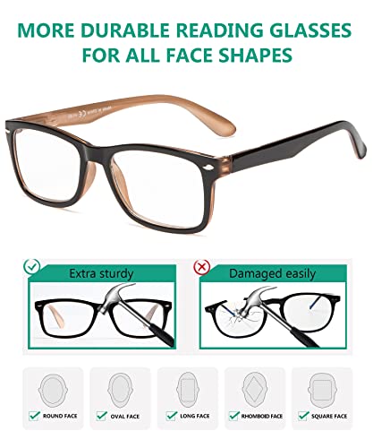 Eyekepper Classic Vintage Style Reading Glasses, Black-Brown - Image 4