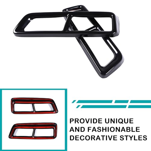 Hudiriy Car Exterior Exhaust Pipe Mufflers Cover Rear Bumper Cylinder Exhaust Pipe Cover Decorate Compatible with Cadillac Escalade 2021-2024，Tail Throat Trim Accessories (Black) - Image 4