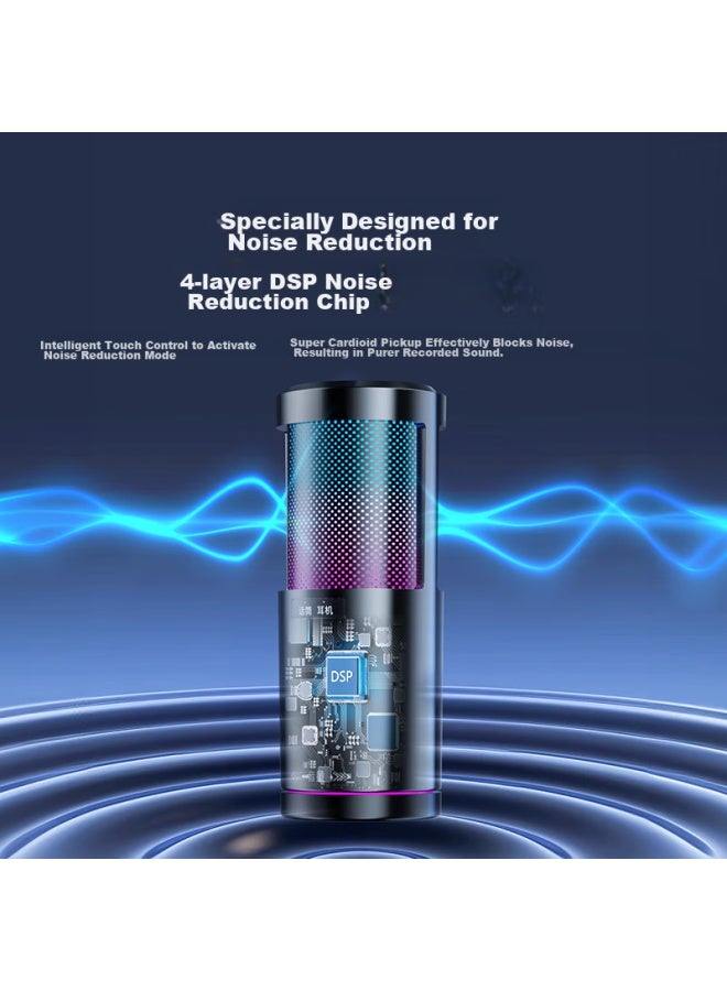 The Good Shepherd Good Shepherd Computer Microphone For Gaming, E-sports, Noise Reduction, Professional Sound Card Condenser Karaoke, Recording Voice-over Equipment, Microphone For Desktop, Laptop, Mobile Phone, Usb Wired - Image 5