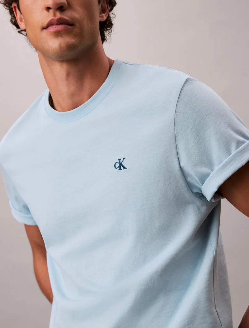 Calvin Klein Jeans Stratosphere Embroidered Monogram Logo Relaxed T-Shirt for Men | Best Price UAE