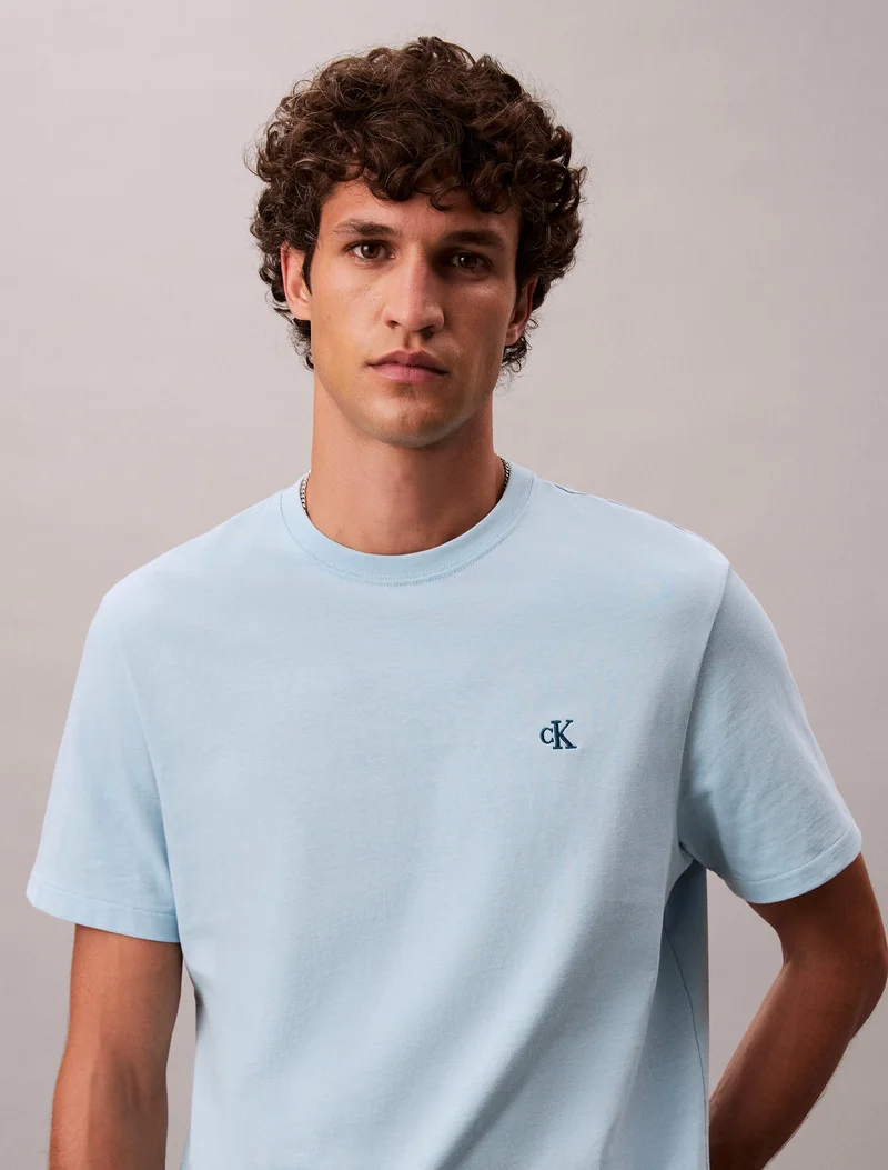 Calvin Klein Jeans Stratosphere Embroidered Monogram Logo Relaxed T-Shirt for Men | Best Price UAE