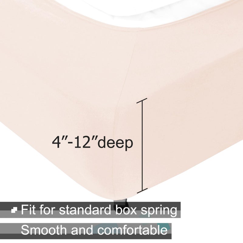 Alyvia Spring Box Spring Cover Full Size - Jersey Knit & Stretchy Wrap Around 4 Sides Bed Skirt for Hotel & Home - Full/Full XL, Pink - Image 2
