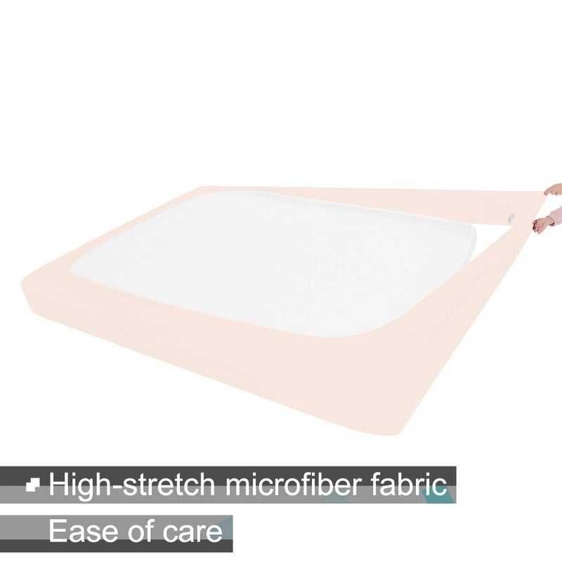 Alyvia Spring Box Spring Cover Full Size - Jersey Knit & Stretchy Wrap Around 4 Sides Bed Skirt for Hotel & Home - Full/Full XL, Pink - Image 4