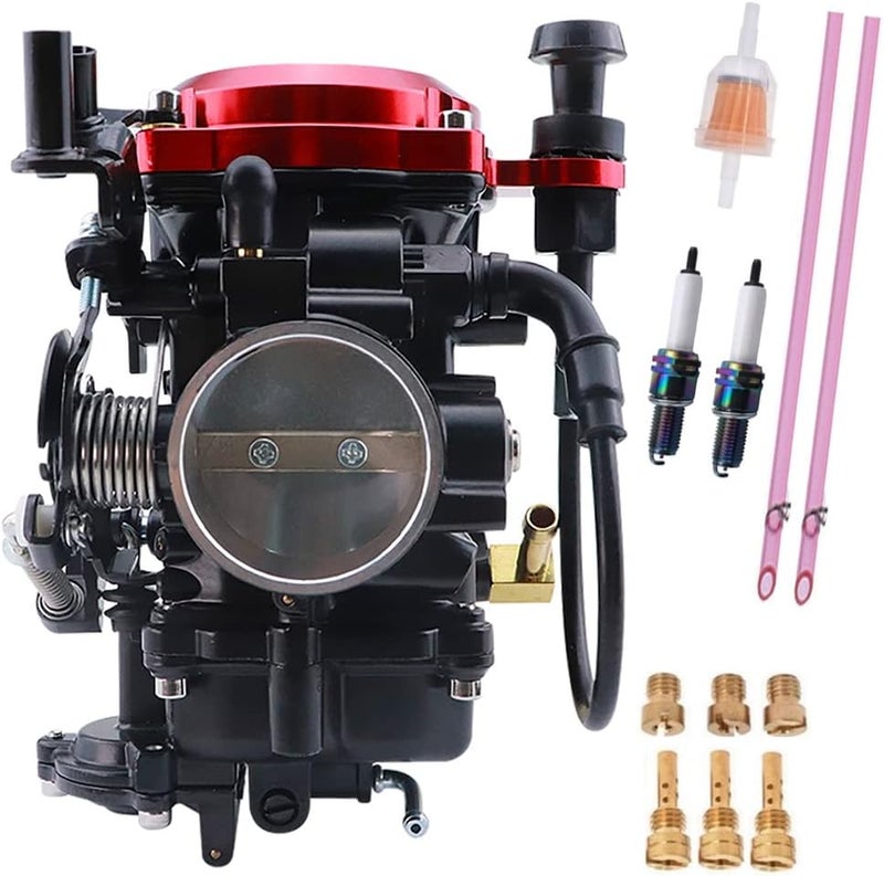 JIK Carburetor for Harley Davidson Road King Twin Cam 40mm CV40 Softail Dyna Sportster XL883 XL1200 - Red - Image 1