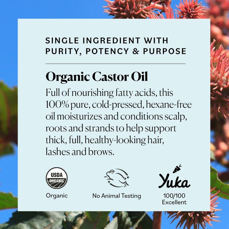 Sky Organics Sky Organics Organic Castor Oil, 100% Pure, Hexane Free, Cold-Pressed to Support Stronger, Fuller-Looking Hair, Eyelashes & Eyebrows,Good for Castor Packs, Navel Oiling, Carrier Oil Use, 16 fl oz - Image 4