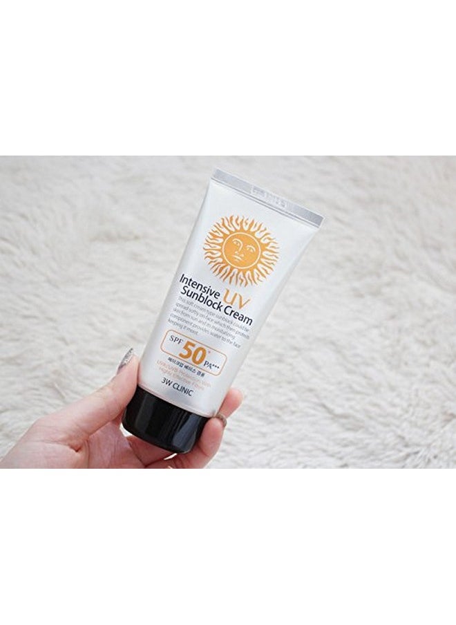 3W CLINIC 3W Clinic Intensive UV Sunscreen Sunblock Cream 4 Pack SPF50+ / PA+++ 70ml (2.3oz)  - Image 4