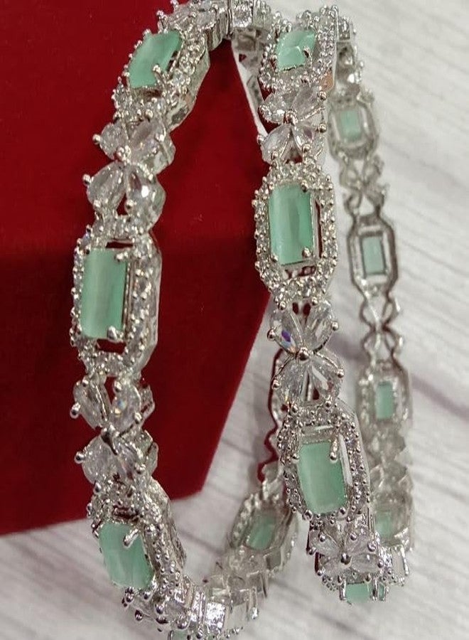 DENICRAAS stunning American Diamond Kada Bangles PACK OF 2 (2.10) - Image 5