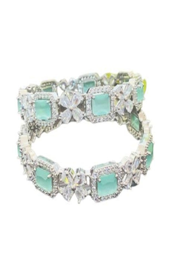 DENICRAAS stunning American Diamond Kada Bangles PACK OF 2 (2.10) - Image 1
