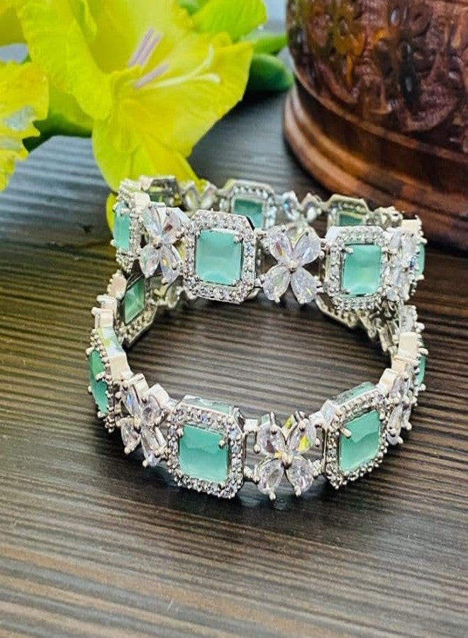 DENICRAAS stunning American Diamond Kada Bangles PACK OF 2 (2.10) - Image 2
