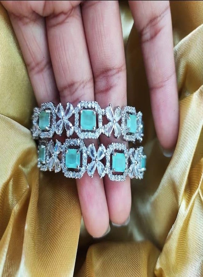 DENICRAAS stunning American Diamond Kada Bangles PACK OF 2 (2.10) - Image 3