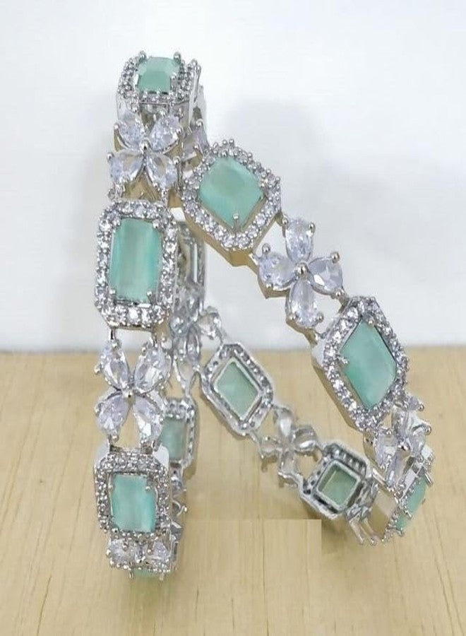 DENICRAAS stunning American Diamond Kada Bangles PACK OF 2 (2.10) - Image 4