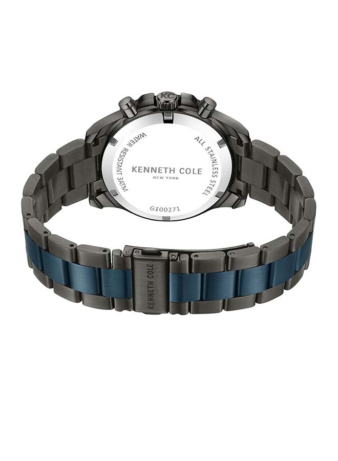 Kenneth Cole New York ساعة كرونوغراف كوارتز رياضية حديثة بقطر 43 مم بقرص أزرق للرجال - Image 2