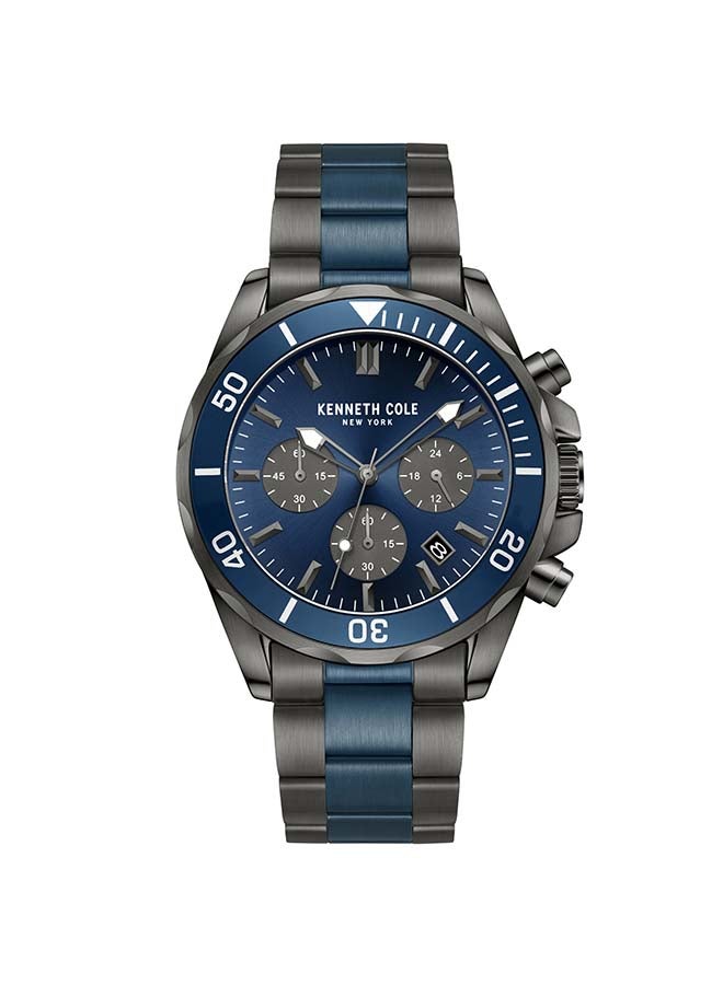 Kenneth Cole New York ساعة كرونوغراف كوارتز رياضية حديثة بقطر 43 مم بقرص أزرق للرجال - Image 1