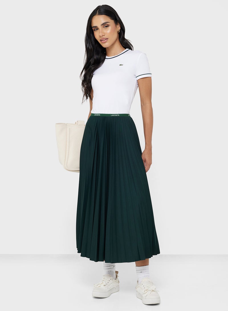 LACOSTE Pleated High Waist Maxi Skirt - Image 2
