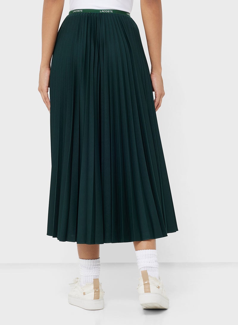 LACOSTE Pleated High Waist Maxi Skirt - Image 3