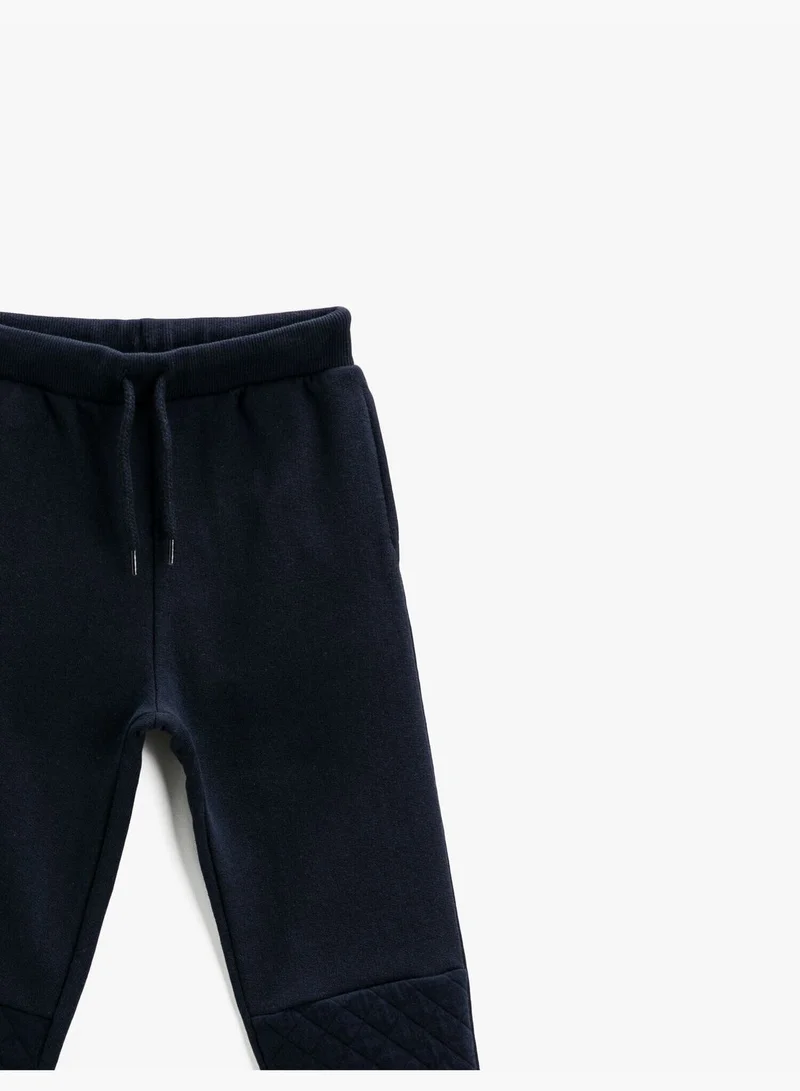 KOTON Quilted Jogger Sweatpants Tie Waist