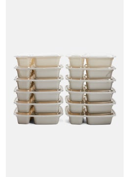 Just Cook 12 Pieces Containers Two Compartment Meal Prep Set 900 ml, Grey  - Image 2