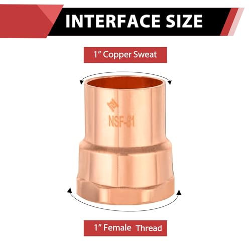 EFIELD 5 Pack 1inch FTG x Female Street Adapter LF Copper Plumbing Fitting 1 FTG x Female Street AdapterCOPPER043 - Image 3