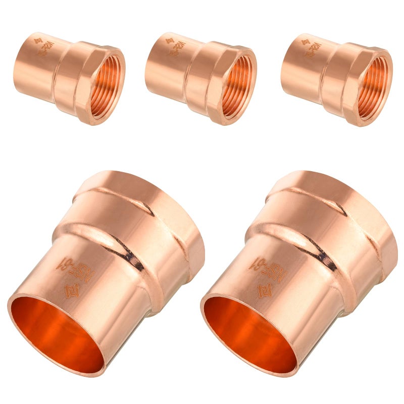 EFIELD 5 Pack 1inch FTG x Female Street Adapter LF Copper Plumbing Fitting 1 FTG x Female Street AdapterCOPPER043 - Image 2