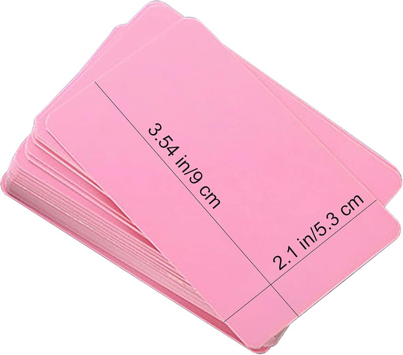 VANRA 300PCS Small Blank Index Cards 3.5x2 inches Note Cards Study Flash Cards, Word Message Gift DIY Cards Kraft Paper Tags (Pink, 300/Pack) - Image 2