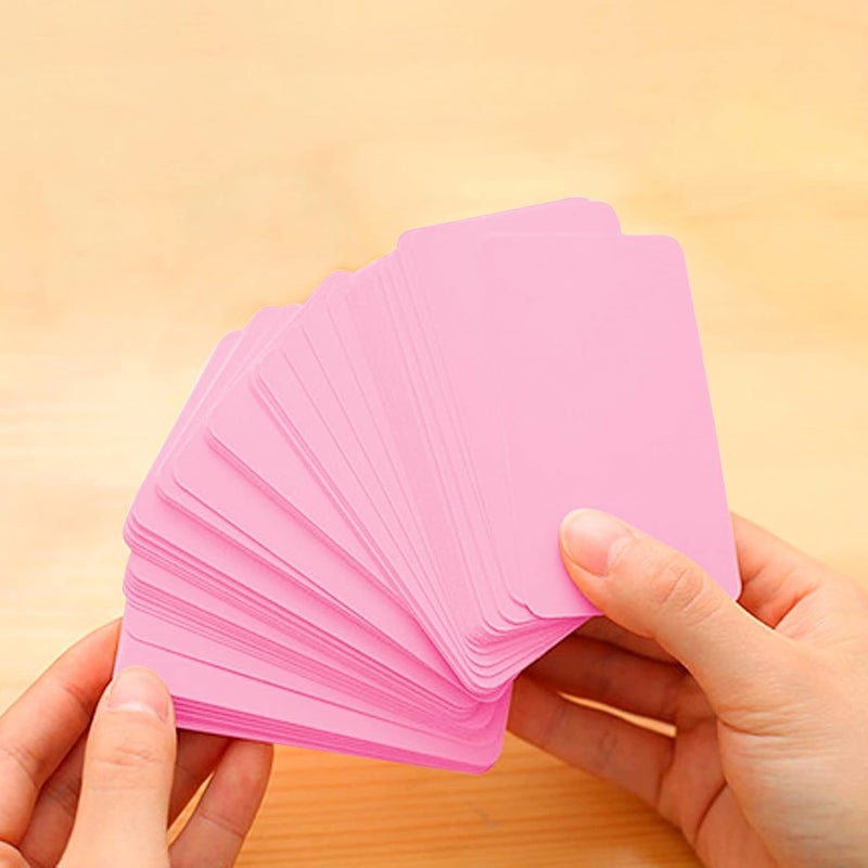 VANRA 300PCS Small Blank Index Cards 3.5x2 inches Note Cards Study Flash Cards, Word Message Gift DIY Cards Kraft Paper Tags (Pink, 300/Pack) - Image 3