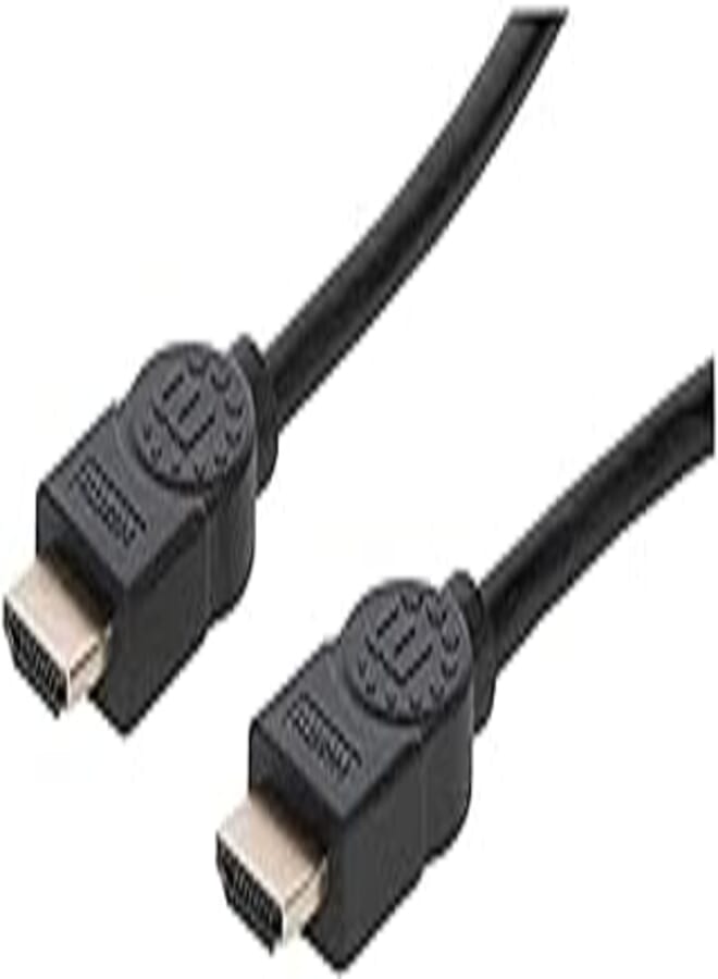 Manhattan Premium High Speed HDMI Cable with Ethernet HEC ARC 3D 4K@60Hz UHD 18 Gbps Bandwidth HDMI Male to Male 1m - Black